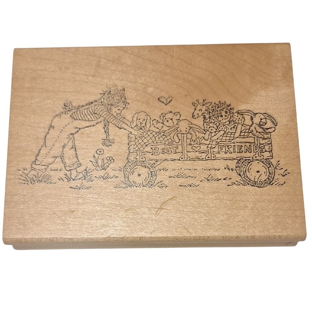 Best‎ Friends Wooden Rubber Stamp
